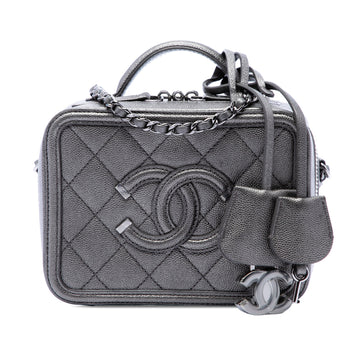 Chanel Filigree Vanity Case Quilted