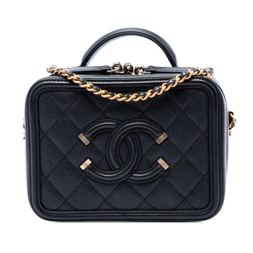 Chanel Filigree Vanity Case Quilted