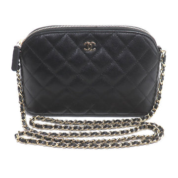 Chanel Cc Dome Zip Clutch With Chain