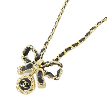 Chanel Pendant Necklace Leather And Gold
