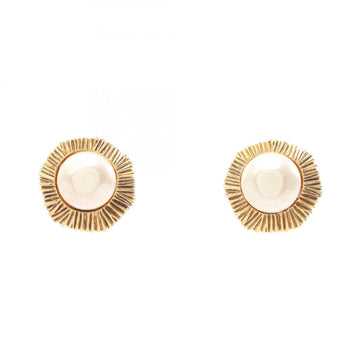 Chanel Pearl Clip-On Earrings Gold