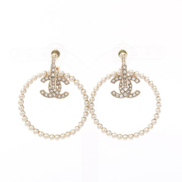 Chanel Cc Logo Circle Earrings Metal