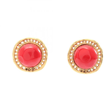 Chanel Clip-On Earrings Gold And Glass