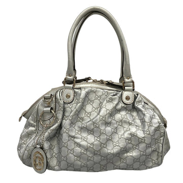 Gucci Sukey/Guccissima Silver Leather