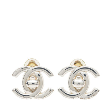 Chanel Cc Logo Turnlock Clip-On Earrings
