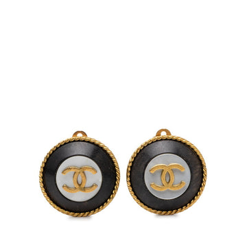 Chanel Cc Logo Round Clip-On Earrings