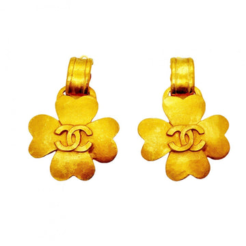 Chanel Cc Logo Clover Clip-On Earrings