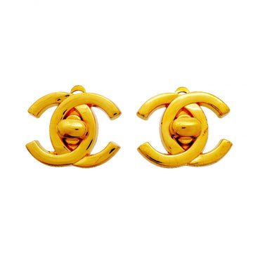 Chanel Cc Logo Turnlock Clip-On Earrings