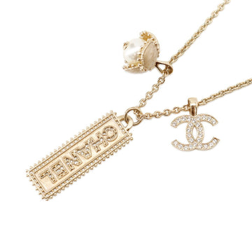 Chanel Cc Logo Pendant Necklace Metal