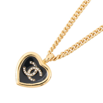 Chanel Cc Logo Heart Pendant Necklace