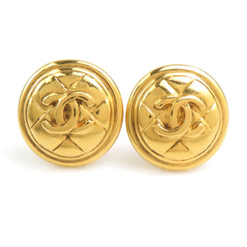 Chanel Cc Logo Clip-On Earrings Gold-