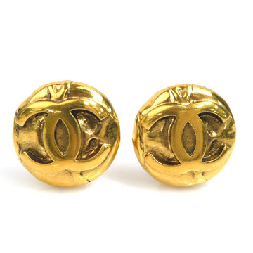 Chanel Cc Logo Clip-On Earrings Gold-