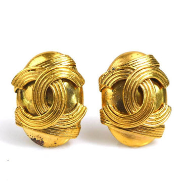 Chanel Cc Logo Clip-On Earrings Gold-