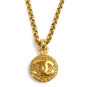 Chanel Cc Logo Pendant Necklace Gold-