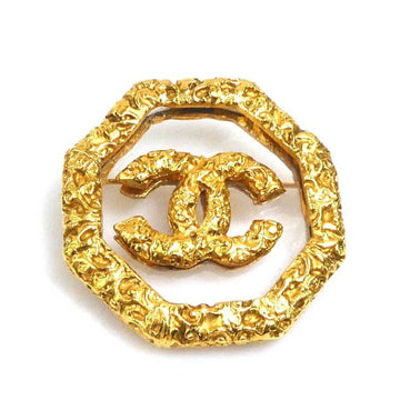 Chanel Cc Logo Brooch Gold-Tone Metal