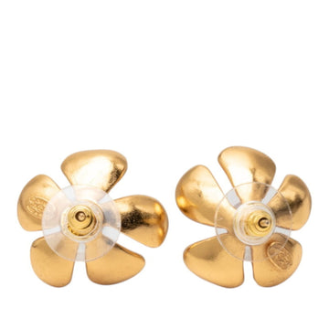 Chanel Cc Logo Stud Flower Earrings