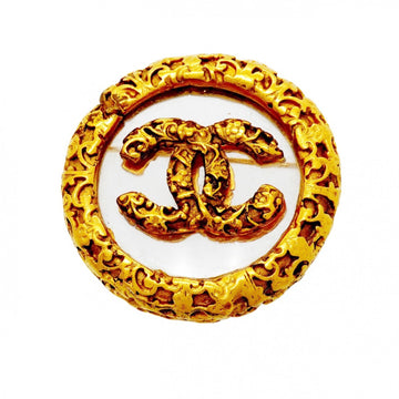 Chanel Cc Logo Circle Brooch Metal