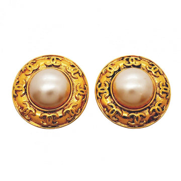 Chanel Cc Logo Circle Clip-On Earrings