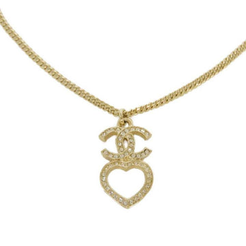 Chanel Cc Logo Heart Pendant Necklace