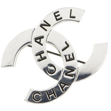 Chanel Cc Logo Brooch Silver-Tone Metal