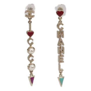Chanel Earrings Pearl Gold-Tone Metal