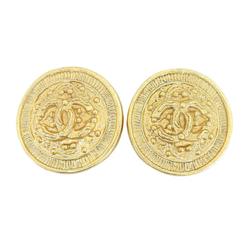 Chanel Cc Logo Round Clip-On Earrings