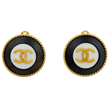Chanel Cc Logo Round Clip-On Earrings
