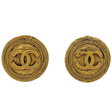 Chanel Cc Logo Round Clip-On Earrings