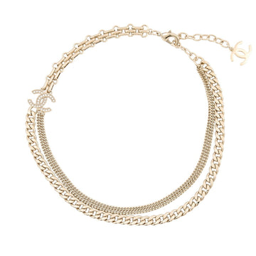 Chanel Cc Logo Pendant Necklace Metal