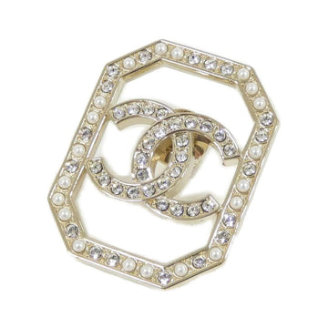 Chanel Brooch Gold And White With Pearl