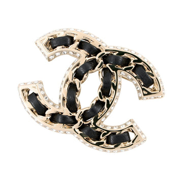 Chanel Cc Logo Brooch Gold-Tone Metal
