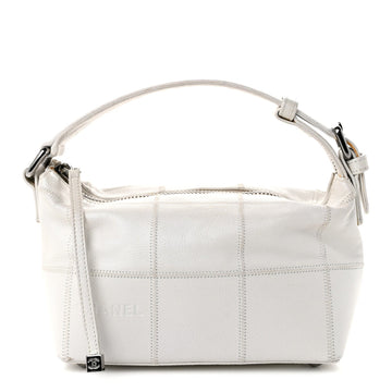 Chanel Caviar Square Stitched Bag White