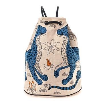 Hermes Cotton Canvas Les Leopards Tote