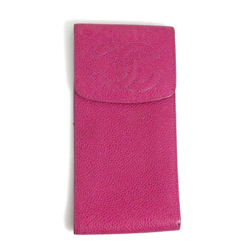 Chanel Cc Logo Glasses Case Magenta