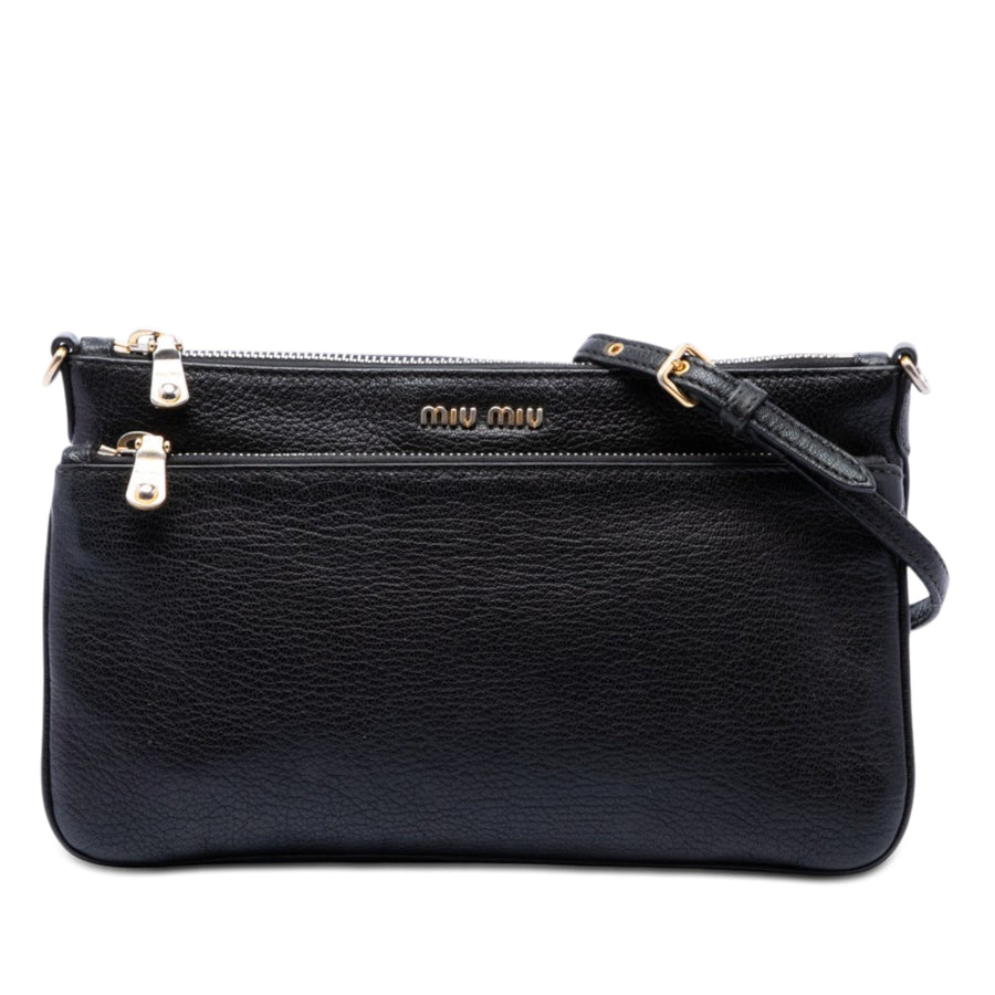 Miu Goatskin Madras Double Zip