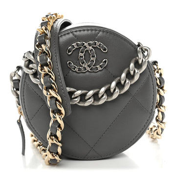 Lambskin Quilted Chanel 19 Round Clutch