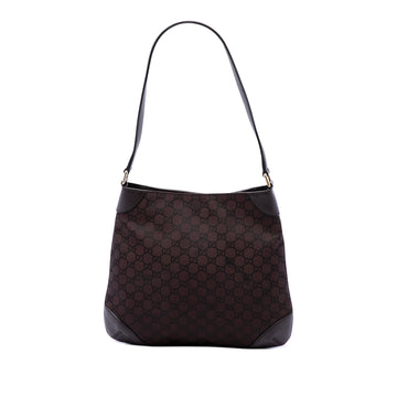 Gucci Gg Nylon Hobo Bag Pre-Loved Dark