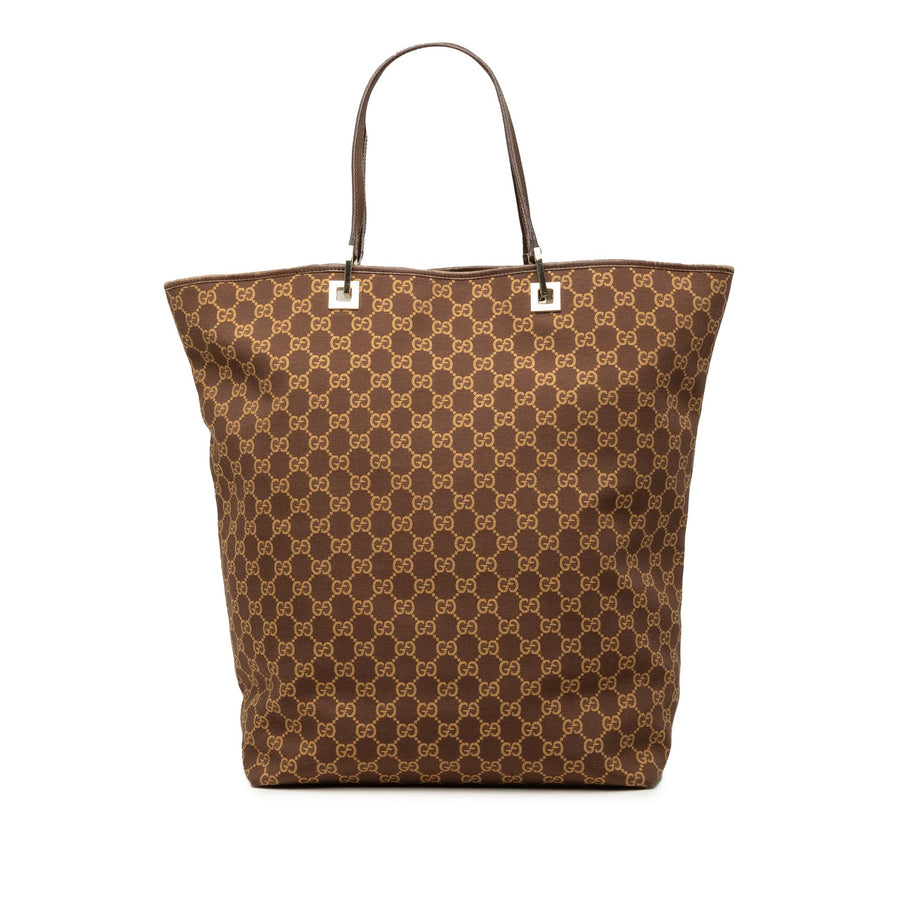 Gucci Gg Canvas Tote Pre-Loved Dark