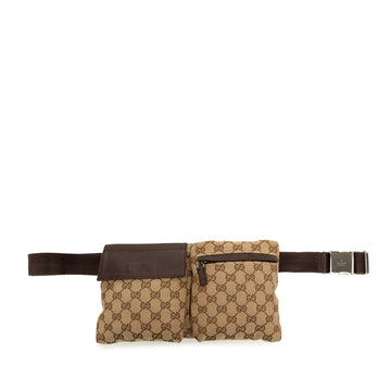 Gucci Gg Canvas Double Pocket Belt Bag