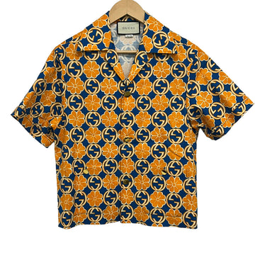 Gucci Orange Blue Men's Shirt