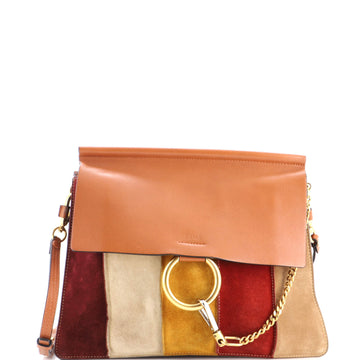 Chloe Faye Shoulder Bag Stitched Suede