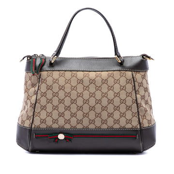 Gucci Gg Canvas Web Mayfair Satchel Pre-