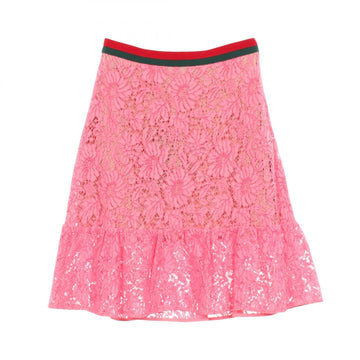 Gucci All Lace Skirt #38 Cotton Pink Red