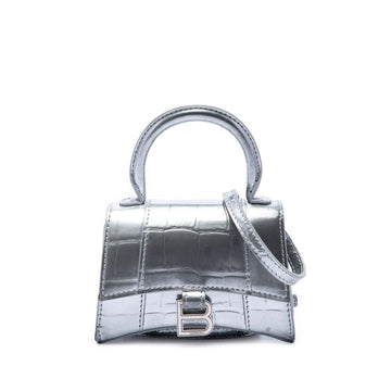 Balenciaga Mini Metallic Croc Embossed