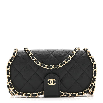 Chanel Caviar Quilted Chain Glasses Case