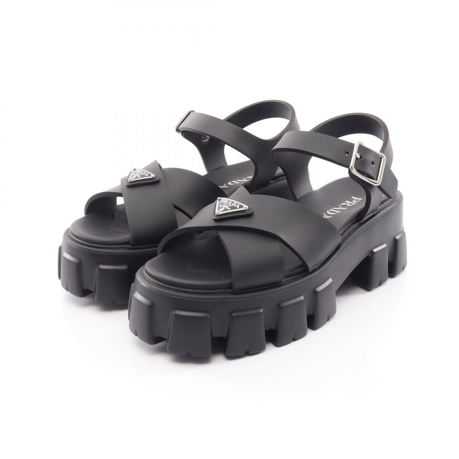 Prada Monolith Triangle Logo Sandals