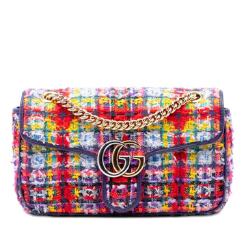 Gucci Medium Gg Marmont Tweed Shoulder