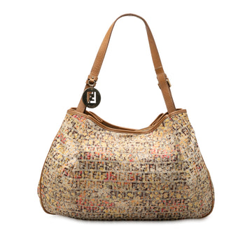 Fendi Zucchino Canvas Floral Shoulder