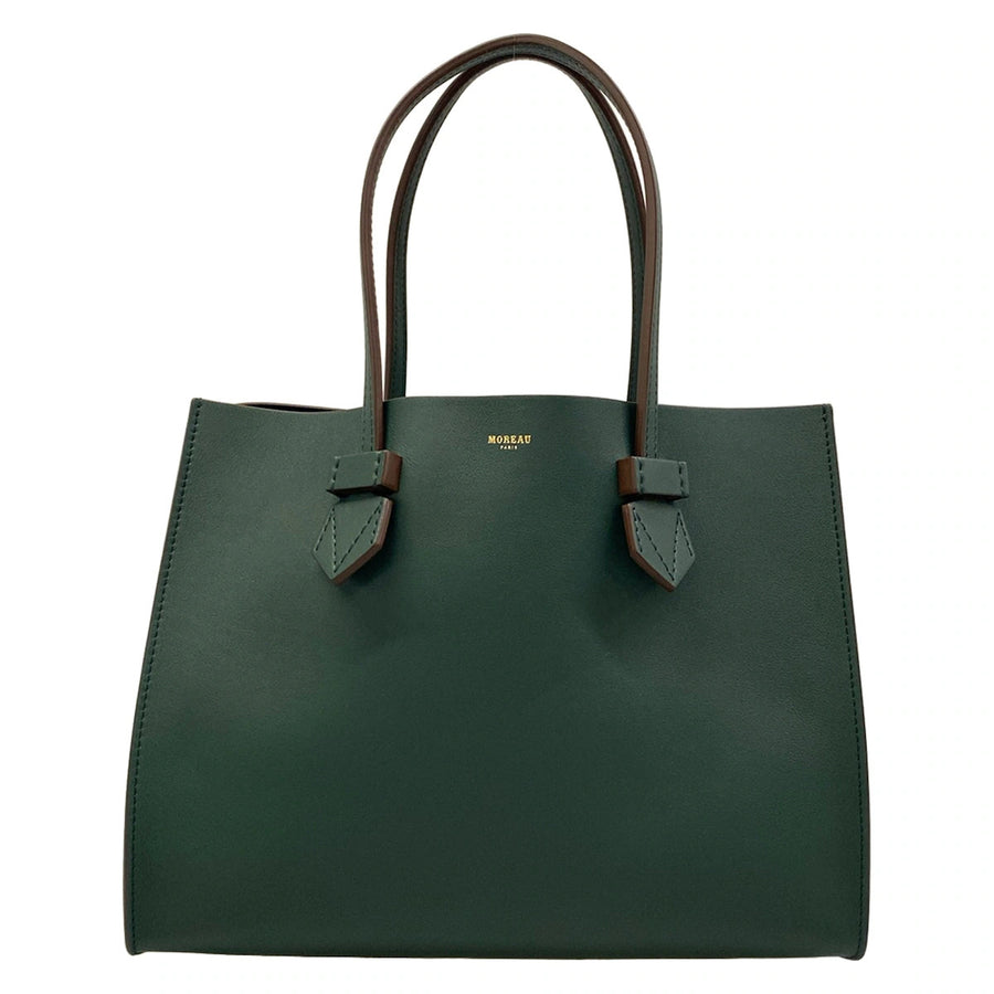 Moreau Dark Green Leather Tote Bag