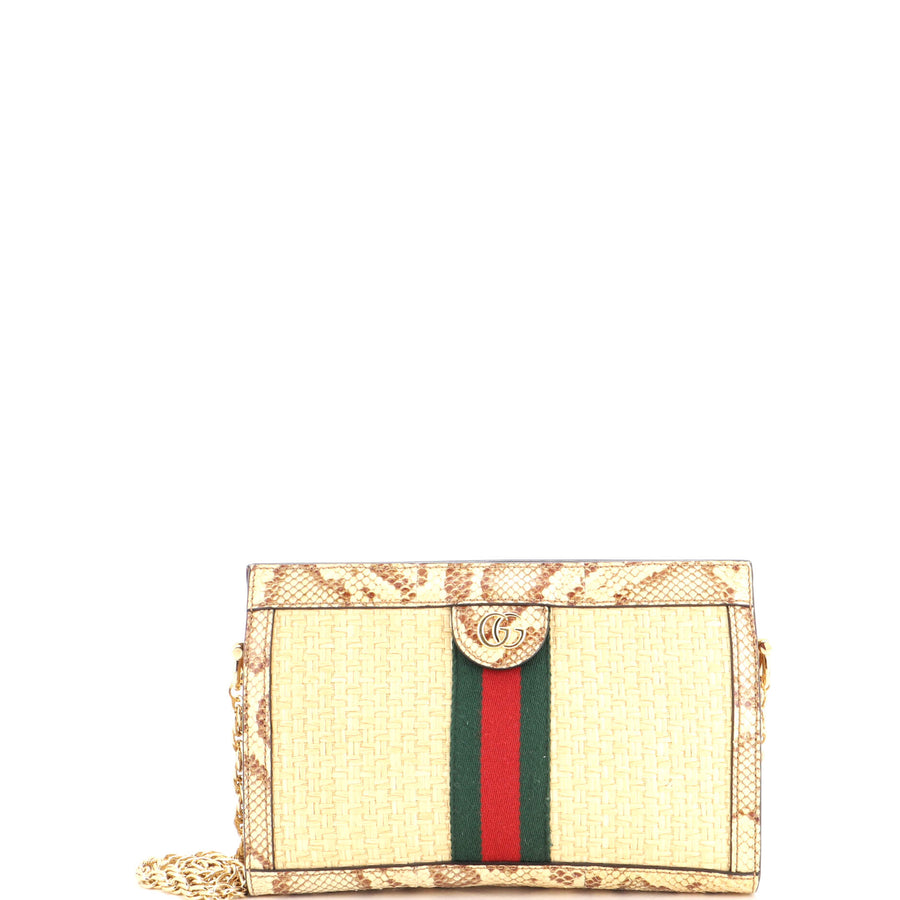 Gucci Ophidia Chain Shoulder Bag Raffia
